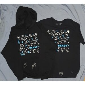 MR BEAST BLACK HOODIE/TSHIRT 24 HOUR LIVESTREAM LIMITED EDITION HAND SIGNED NEW